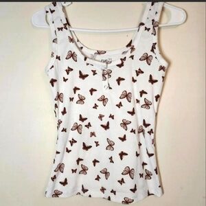 Never worn Summer sleeveless butterfly top